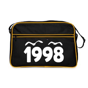 1998 Jahr Geburtstag Jahrgang 1998 - Retro Tasche - Schwarz/Gold - Vorne