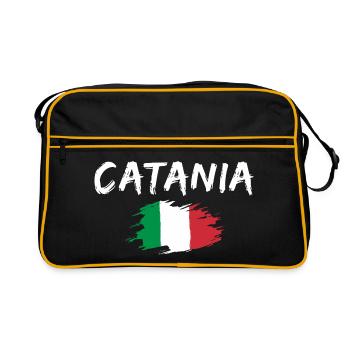 Catane Italie Drapeau Catane - Sac Retro - noir/or - Devant