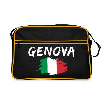 Gênes Italie Drapeau Gênes - Sac Retro - noir/or - Devant