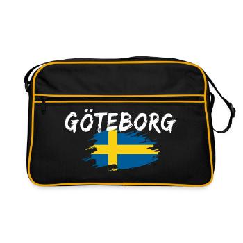 Göteborg Drapeau Suède - Sac Retro - noir/or - Devant
