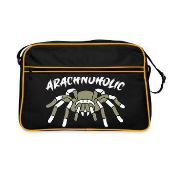 Arachnoholic Spiderfan I love spiders - Retro Bag - black/gold - Front