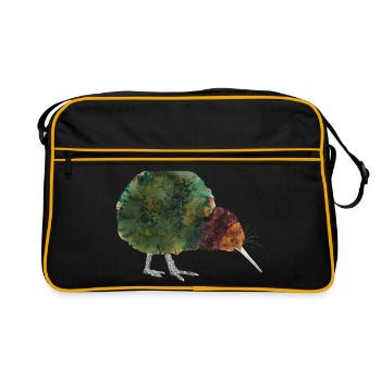Kiwi Bird Nouvelle-Zélande Apterygidae Bird fan Maori - Sac Retro - noir/or - Devant
