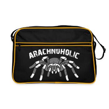 Arachnoholic Spiderfan I love spiders - Retro Bag - black/gold - Front