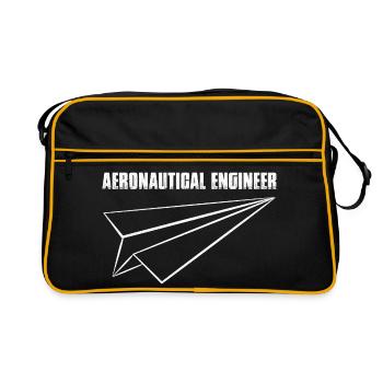 Aeronautical Engineer Paper Airplane - Retro Bag - black/gold - Front