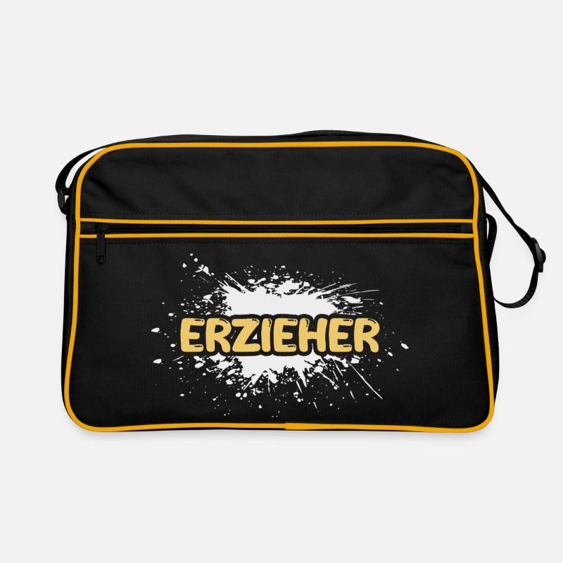 Job Erzieher - Retro Tasche - Schwarz/Gold