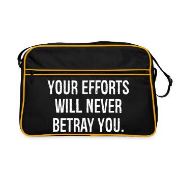 your efforts will never betray you funny - Retro Bag - black/gold - Front