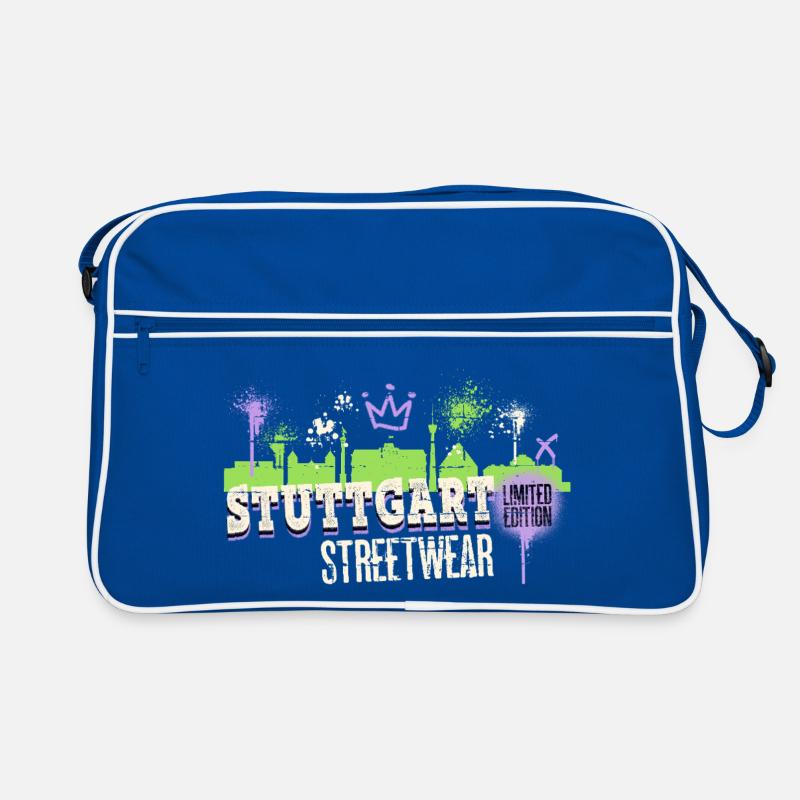 Stuttgart Skyline City Germany Graffiti Art Retro Bag