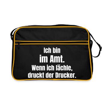 I'm in office – Druckerwitz - Retro Bag - black/gold - Front