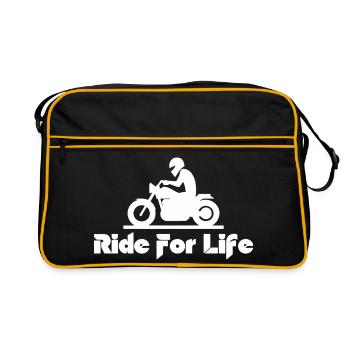 Motorcycle for Life – Biker Silhouette - Retro Bag - black/gold - Front