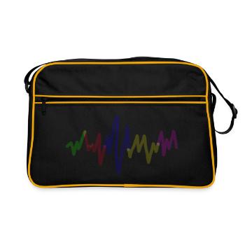 Regenbogen Klangwelle,Music waves - Retro Bag - black/gold - Front