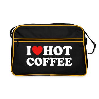 J’aime le café chaud Café Dicton - Sac Retro - noir/or - Devant