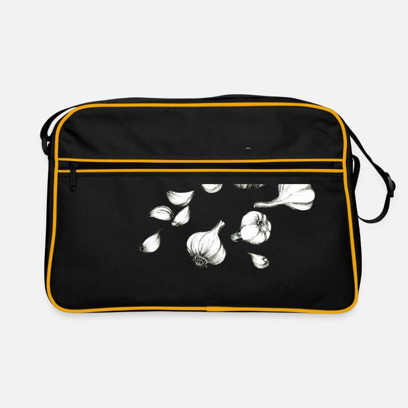 Knoblauch - Retro Tasche - Schwarz/Gold