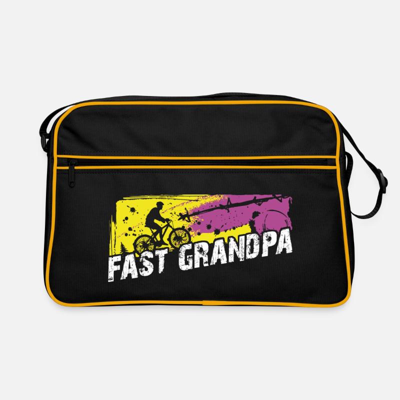 Grand-père rapide sur le vélo Sac Retro