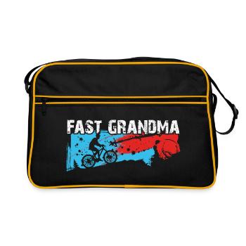 Mamie rapide sur le vélo - Sac Retro - noir/or - Devant