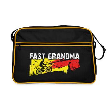 Grand-mère rapide sur le vélo - Sac Retro - noir/or - Devant