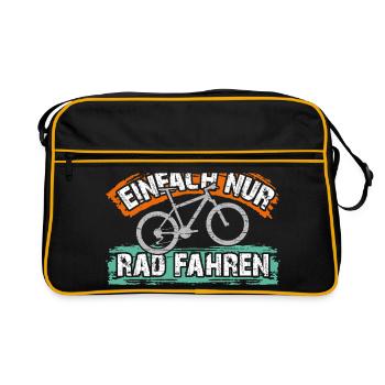 Ich will einfach nur Rad fahren auf meinem Bike - Retro Tasche - Schwarz/Gold - Vorne