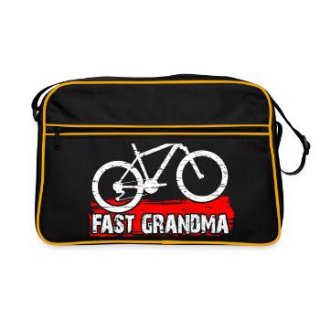 Mamie rapide sur le vélo - Sac Retro - noir/or - Devant