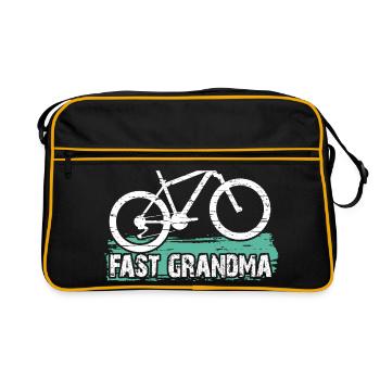 Mamie rapide sur le vélo - Sac Retro - noir/or - Devant