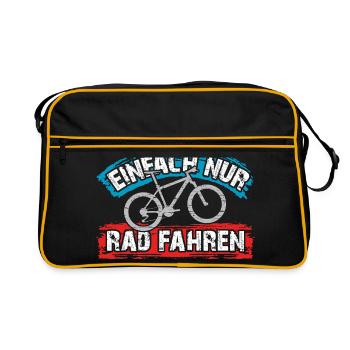 Ich will einfach nur Rad fahren auf meinem Bike - Retro Tasche - Schwarz/Gold - Vorne