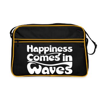 Waves of Happiness in Vintage Style - Retro Bag - black/gold - Front