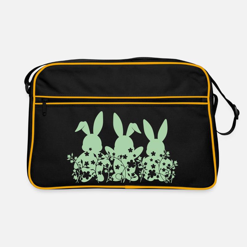 hasen ostern blumen Retro Tasche