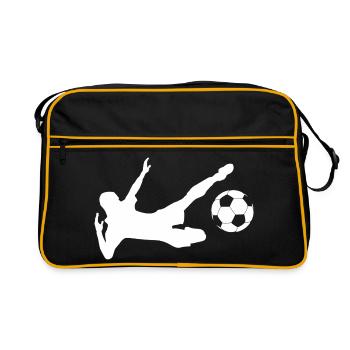Silhouette minimaliste joueur de football - Sac Retro - noir/or - Devant