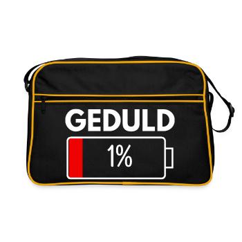 Patience 1% Funny Sayings Sarcasm Irony  - Retro Tasche - Schwarz/Gold - Vorne