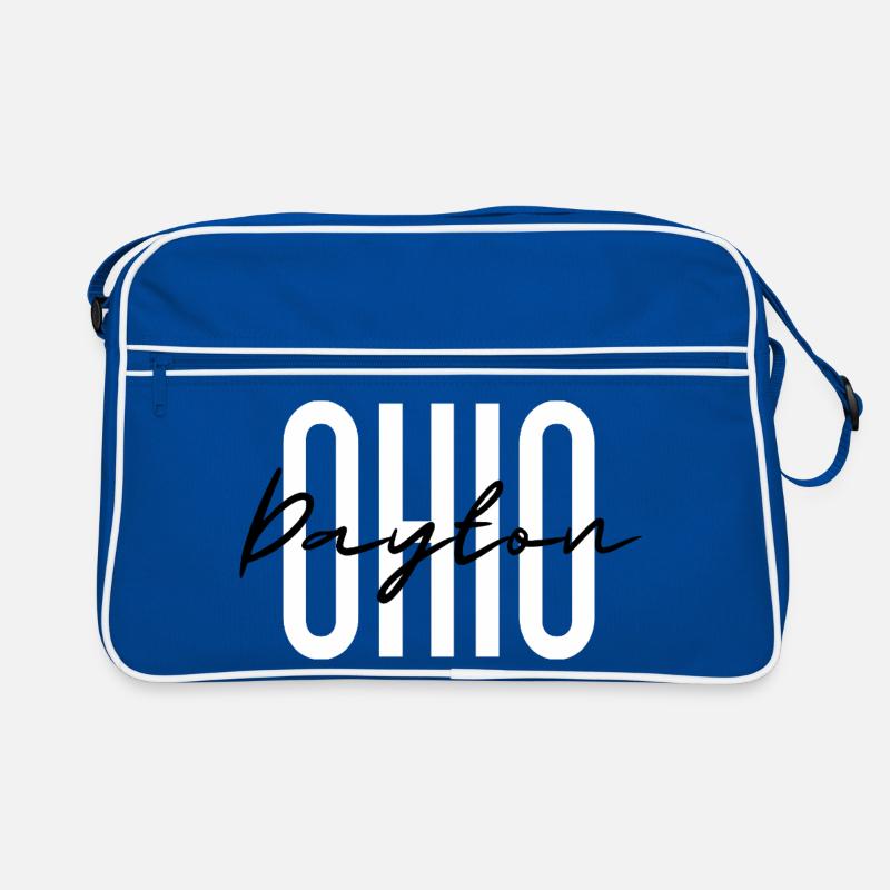 Ohio Script Overlay auf fetten Blockbuchstaben Retro Tasche