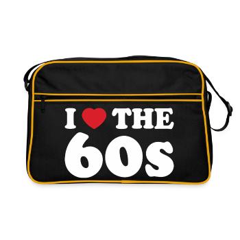 I Love Heart Sixties Retro Typography - Retro Bag - black/gold - Front