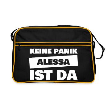 Prénom Alessa - Sac Retro - noir/or - Devant