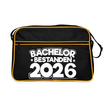 Bachelor 2026 Abschluss Promotion Sponsion - Retro Tasche - Schwarz/Gold - Vorne