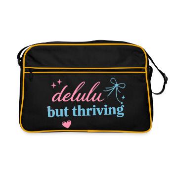 Delhu Thriving Script Logo - Retro Bag - black/gold - Front
