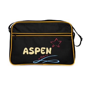 Gift for Aspen - Retro Bag - black/gold - Front