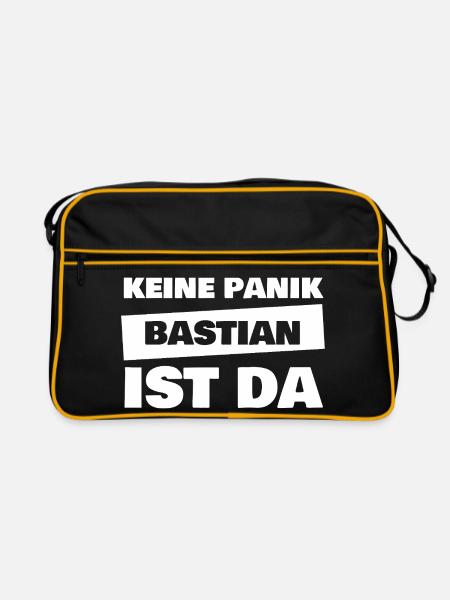 Name Bastian - Retro Tasche - Schwarz/Gold