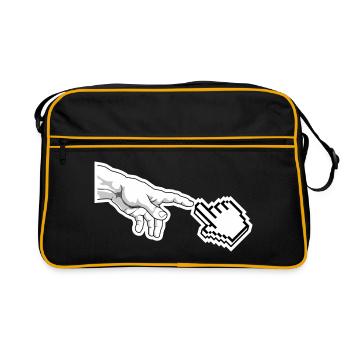 Pixel pointeur main art - Sac Retro - noir/or - Devant
