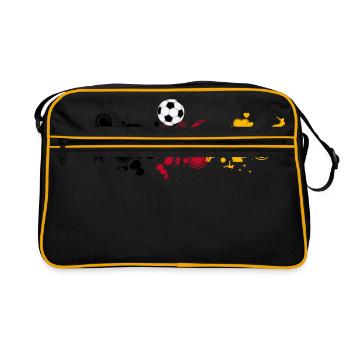 Football Allemagne (Splash) - Sac Retro - noir/or - Devant