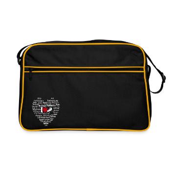 love rollkunstlauf herz b - Retro Tasche - Schwarz/Gold - Vorne