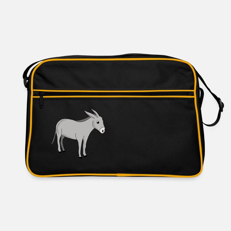 Esel *** blanko - Retro Tasche - Schwarz/Gold