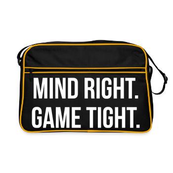 MIND RIGHT. GAME TIGHT. | Greyline Official - Sac Retro - noir/or - Devant
