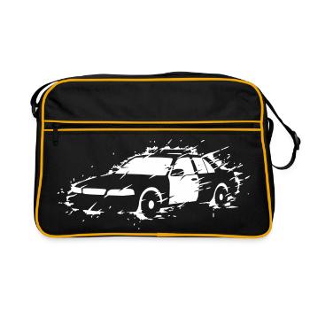 Vecteur d’explosion d’action de voiture de police - Sac Retro - noir/or - Devant
