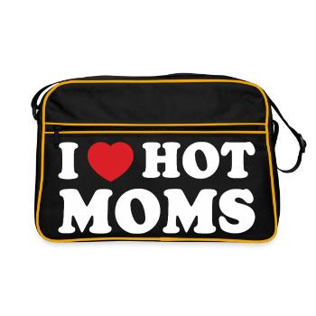 Bold Retro Heart Mom Slogan Tee - Retro Bag - black/gold - Front