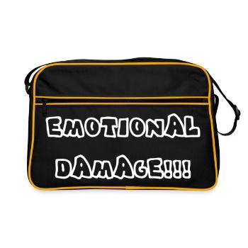 Emotional Damage Graffiti Schrift - Retro Tasche - Schwarz/Gold - Vorne
