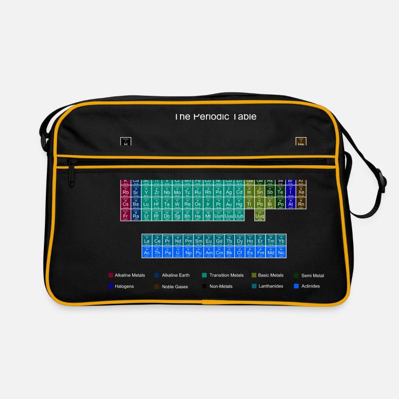 Blau Stilvolle Periodensystems der Elemente Retro Tasche