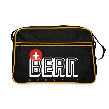 Bern Swiss City Emblem - Retro Tasche - Schwarz/Gold - Vorne