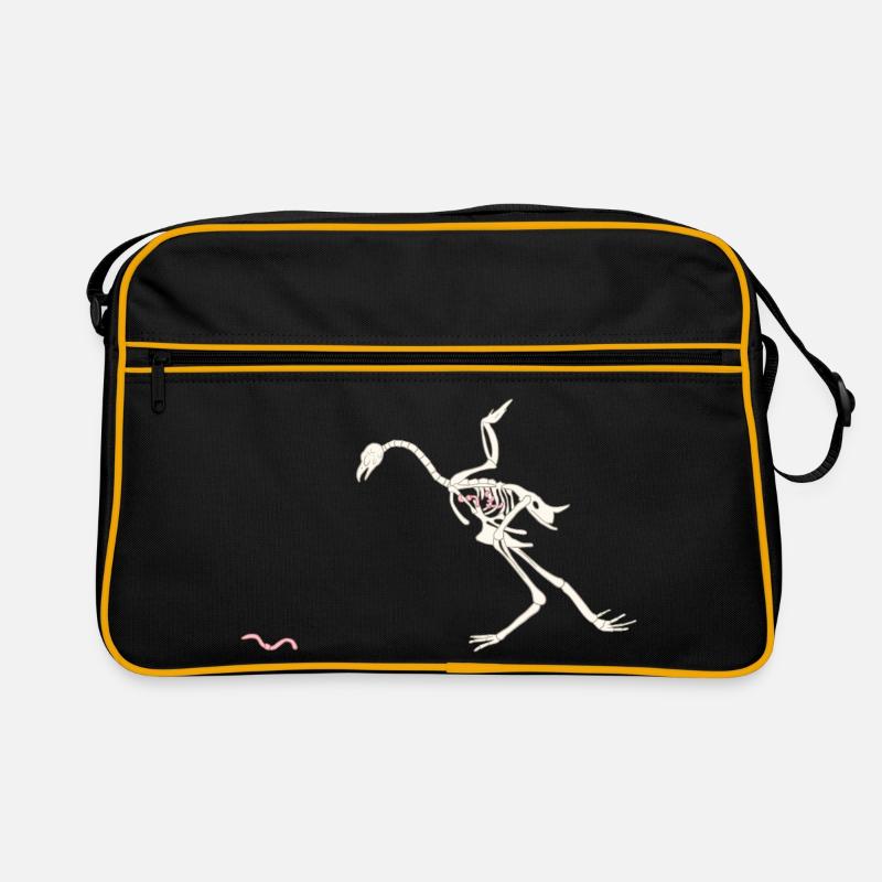 Poule en coquille libre et heureuse - Sac Retro - noir/or