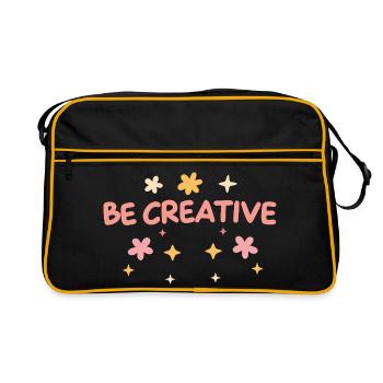 Be Creative - Pastel Doodle Typo - Sac Retro - noir/or - Devant