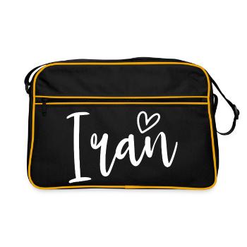 Cœur Iran Amour des femmes Iran - Sac Retro - noir/or - Devant
