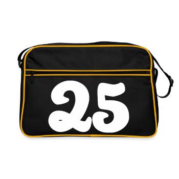 25. 25 ANS. 25e ANNIVERSAIRE. ANNIVERSAIRE 25 ANS. - Sac Retro - noir/or - Devant