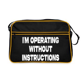 Ich arbeite ohne Anleitung - Retro Tasche - Schwarz/Gold - Vorne