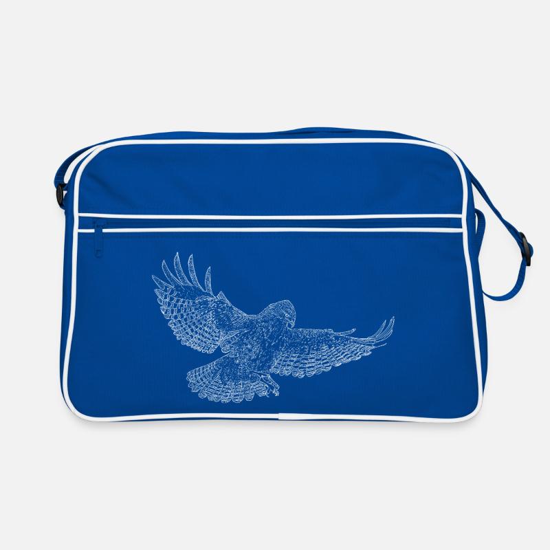 Mäusebussard, Greifvogel gezeichnet (stilisiert) Retro Tasche